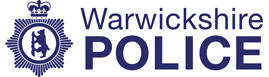 The logo for Warwickshire Police written in navy
