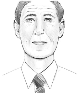 An artist's impression of the unidentified man 