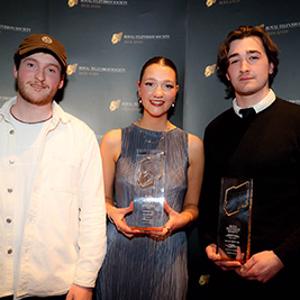 Darcy Wooton-Davis, Anya Szelewska and Oscar Bell with their awards