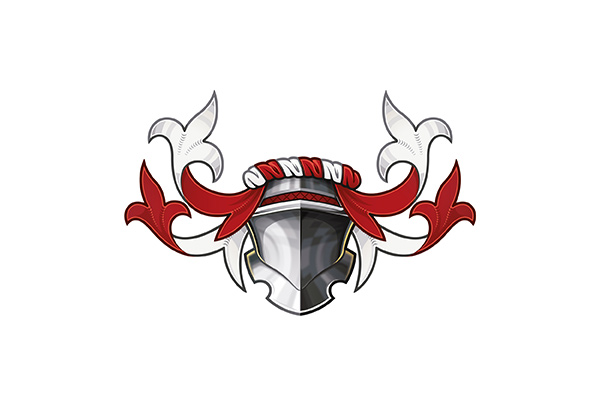 The helmet of the Staffordshire University coat of arms
