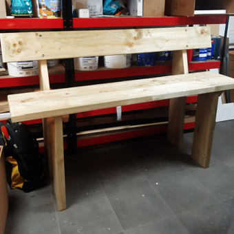 Building new benches for visitors to enjoy