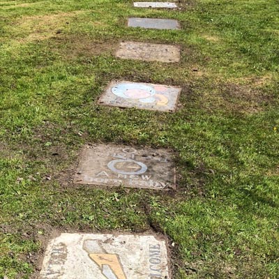 The finished path with its unique flags