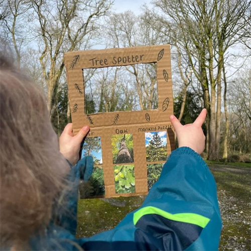 Children are playing in nature outside