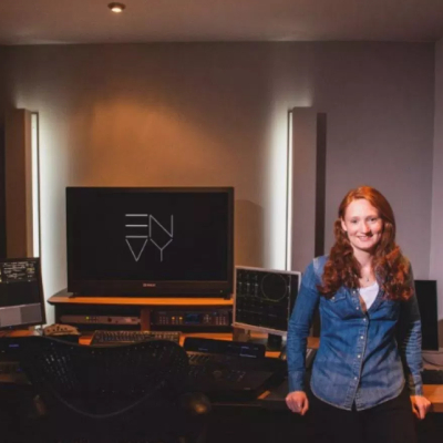 Caitlin in the studio