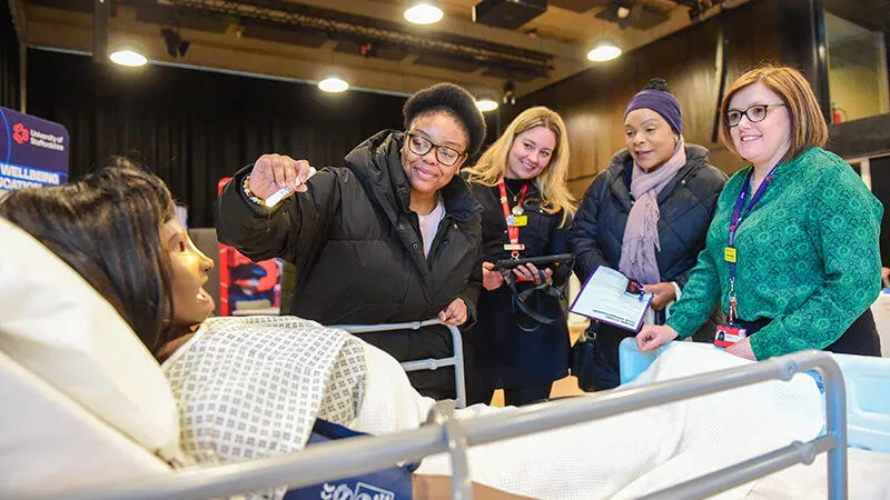 Interact with simulation equipment