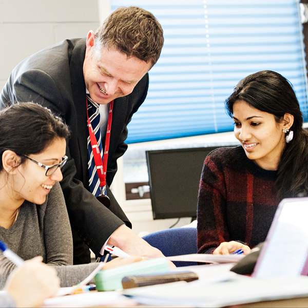 A pair of students and a member of staff at Staffordshire University