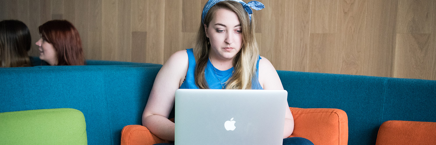 A young woman applying for an undergraduate degree