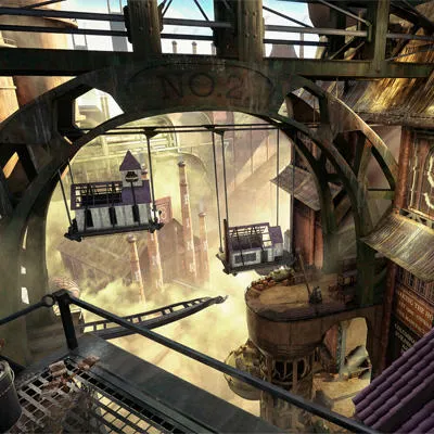 A games art concept of an industrial environment