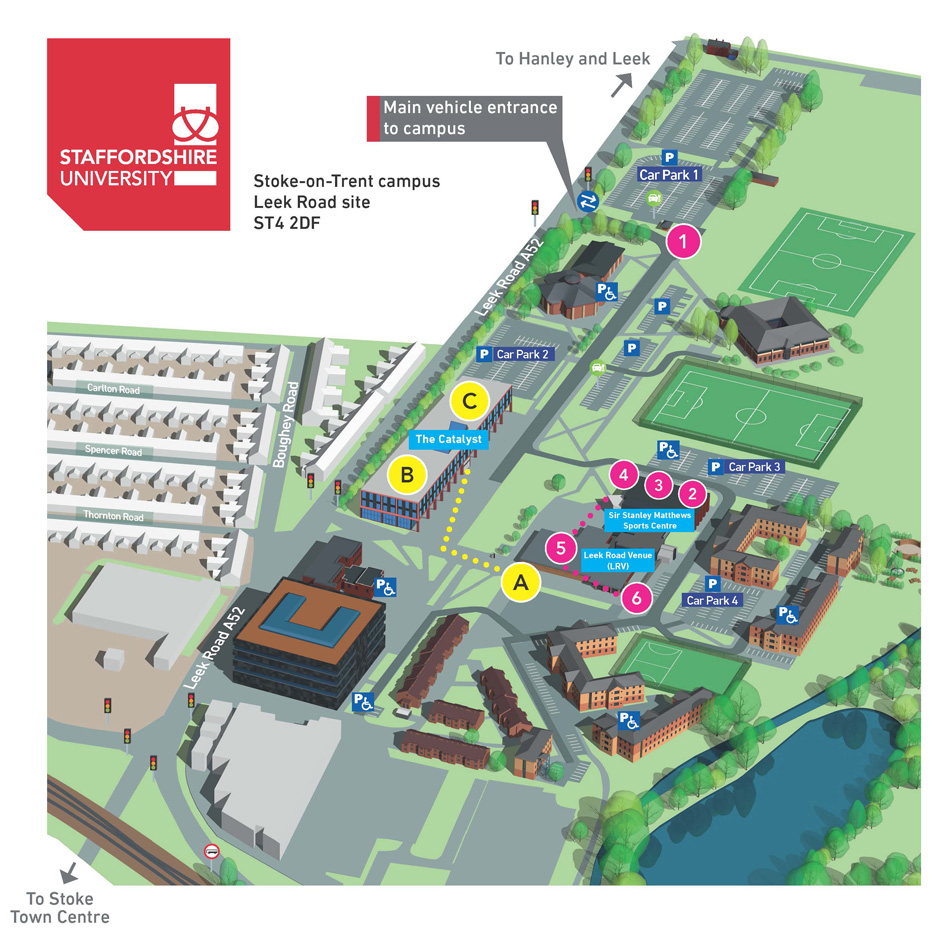 Staffordshire University Stoke-on-Trent Leek Road campus map