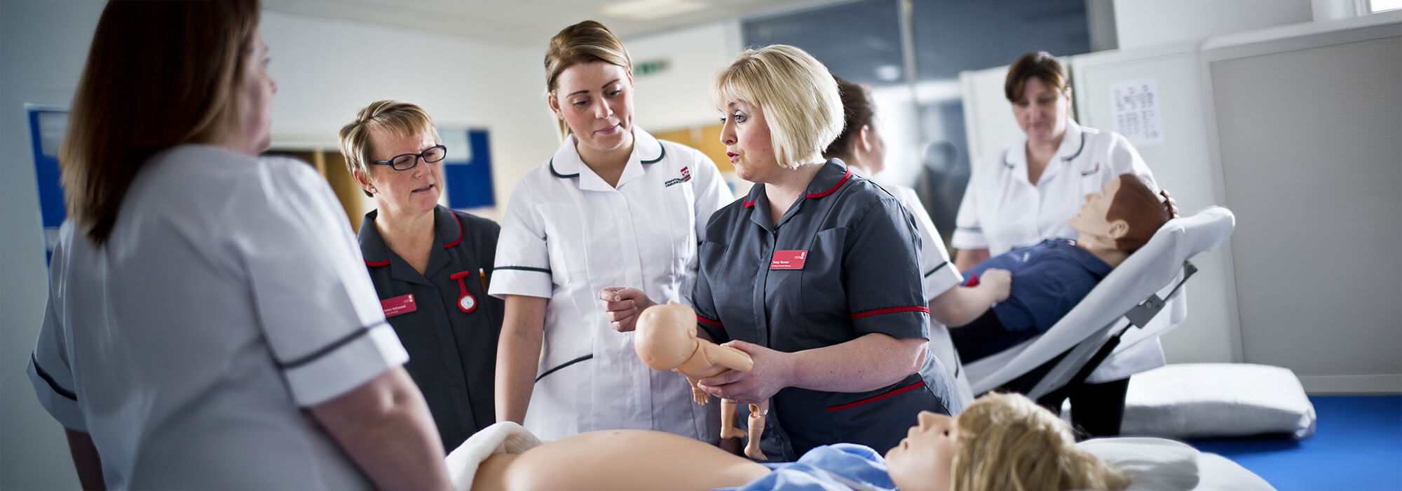 Students in a midwifery training session