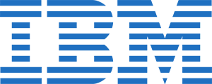 Blue striped IBM logo