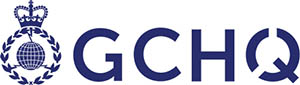 GCHQ logo featuring globe and crown design