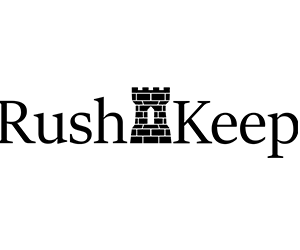 Rush Keep logo - featuring a castle icon between the two words