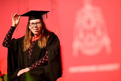 Aimee Woosnam in her graduation robes