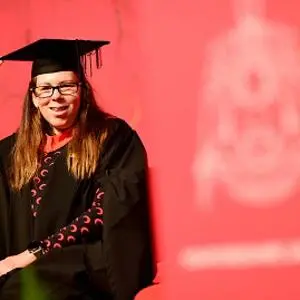 Aimee Woosnam in her graduation robes