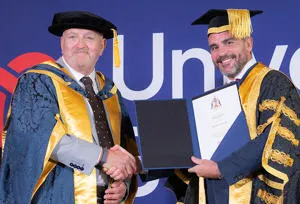 Andrew Pear DL receiving his honorary doctorate