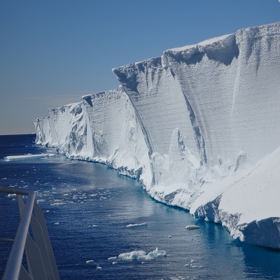 An ice Shelf in the Weddell Sea, seen from The SA Agulhas II research vessel during the field research