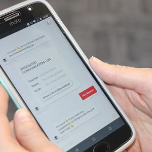 Close up of hand holding a mobile phone