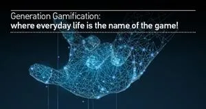 Dark lecture graphic titled 'Generation Gamification: where everyday life is the name of the game!'