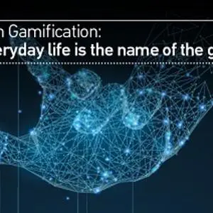 Dark lecture graphic titled 'Generation Gamification: where everyday life is the name of the game!'