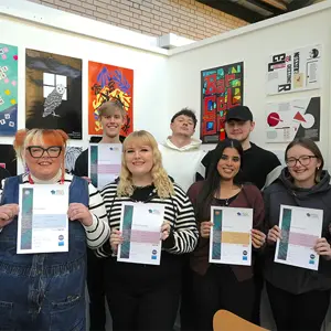 Winning students pictured with their certificates