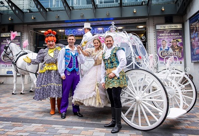 The cast of Cinderella in front of the Regent Theatre