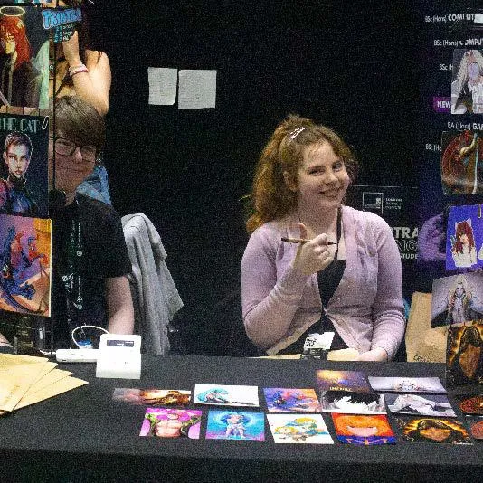 Staffordshire University London (SUL) students exhibiting at Comic-Con in May 2023.