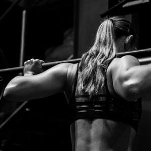 A woman weightlifting