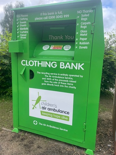 Photo of a donation bank on campus