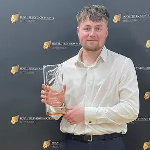 Duncan Stephens with his award