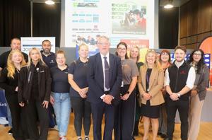 Professor Martin Jones pictured with a group of employers