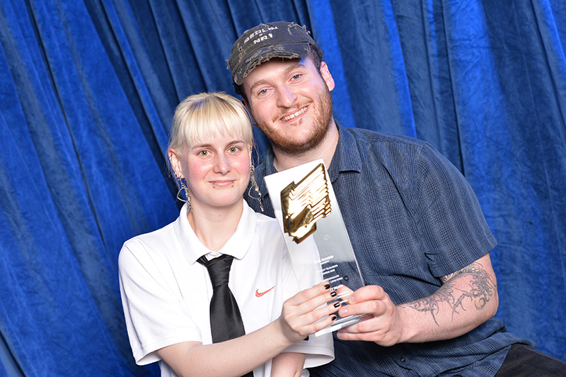 Ekaterina Trufanava and Darcy Wootton-Davies with their award