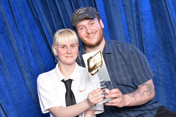 Ekaterina Trufanava and Darcy Wootton-Davies with their award