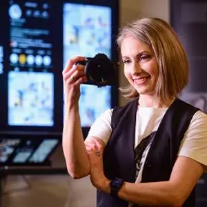 Woman with camera