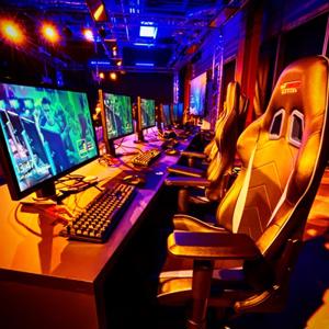 Gaming chairs and pcs in technicolour