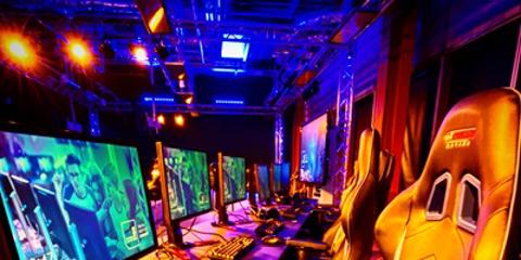 Gaming chairs and pcs in technicolour