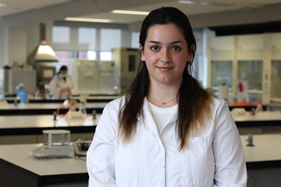 Federica Brandimarte in a lab in the Science Building