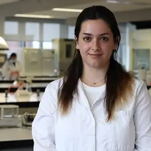 Federica Brandimarte in a lab in the Science Building