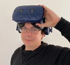 Ben Woodward using VR headset