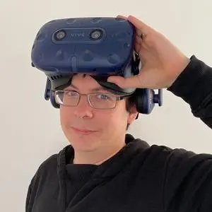 Ben Woodward using VR headset