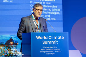 Hamidreza Gohari Darabkhani speaking at COP29 in Baku