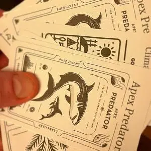 In My Boat cards held in a hand