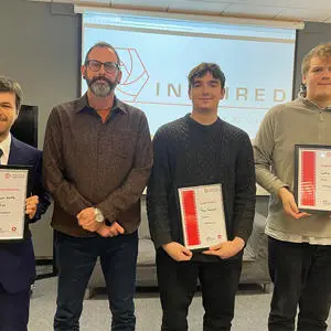 The three winning student with Ryan Lloyd from Inspired Film & Video