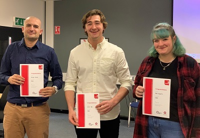 The winning students pictured holding their certificates