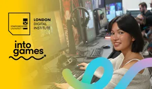 A yellow poster for the Into Games x SUL event