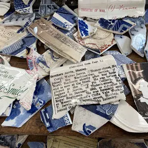 Shards of pottery from Jenny Richardson's exhibit