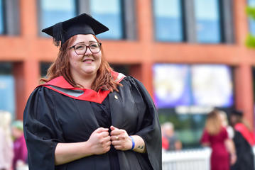 Jessica Rodgers in her graduation cap and gown