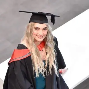 Jord Andrews in her graduation cap and gown