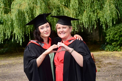 Laura Whalley and Jenny Byrne photographed together at gradution