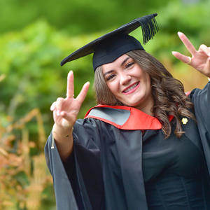 Lucie Pepper in her graduation cap and gown